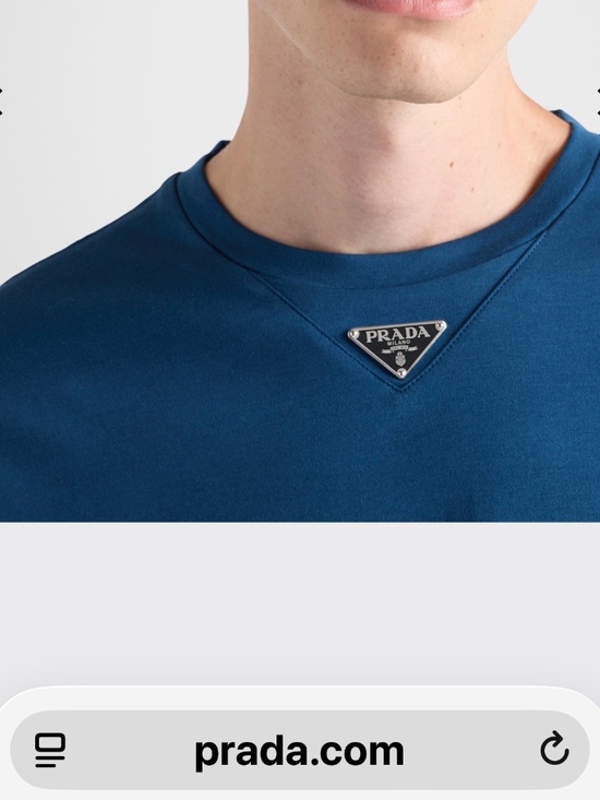 Prada Other - MEN'S AUTHENTIC PRADA AVIATOR BLUE COTTON T-SHIRT TRIANGLE SIZE M OVERSIZED